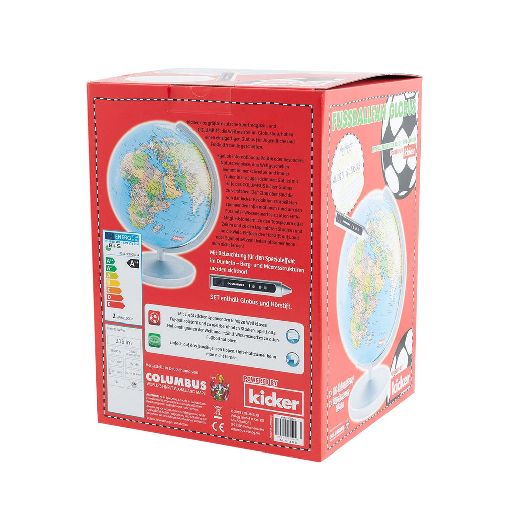 Columbus Fußball-Leuchtglobus Kicker, Verpackung