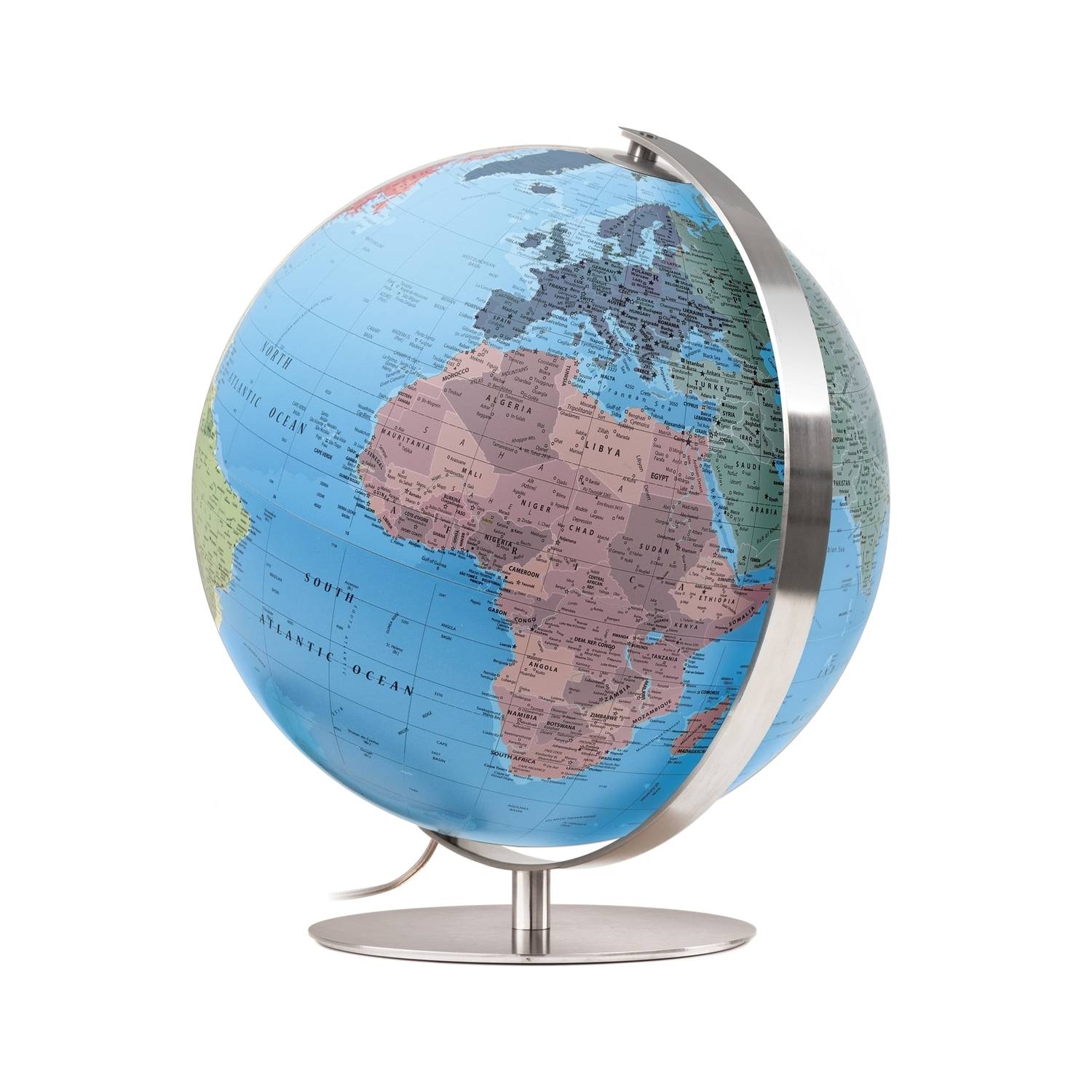 Räthgloben Leuchtglobus handkaschiert politisch 37 cm D, beleuchtet