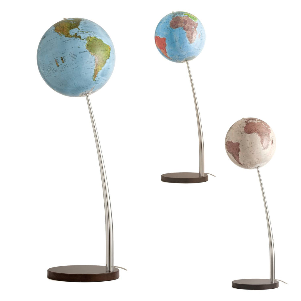 Räthgloben Standleuchtglobus, handkaschiert, 37cm D, 120cm H
