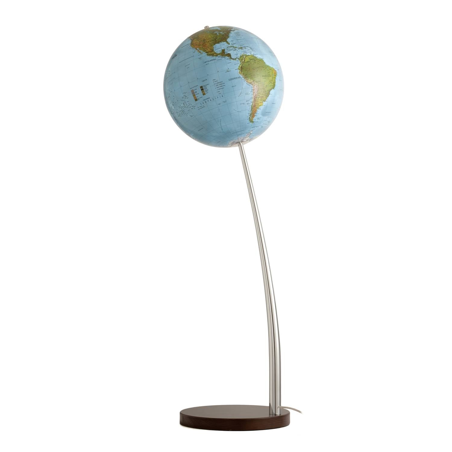 Räthgloben Standleuchtglobus, handkaschiert, 37cm D, 120cm H, beleuchtet