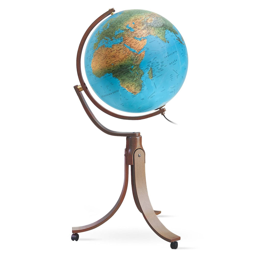 Räthgloben Doppelbild-Standglobus 50cm D 106cm H, Holzgestell, Detailansicht