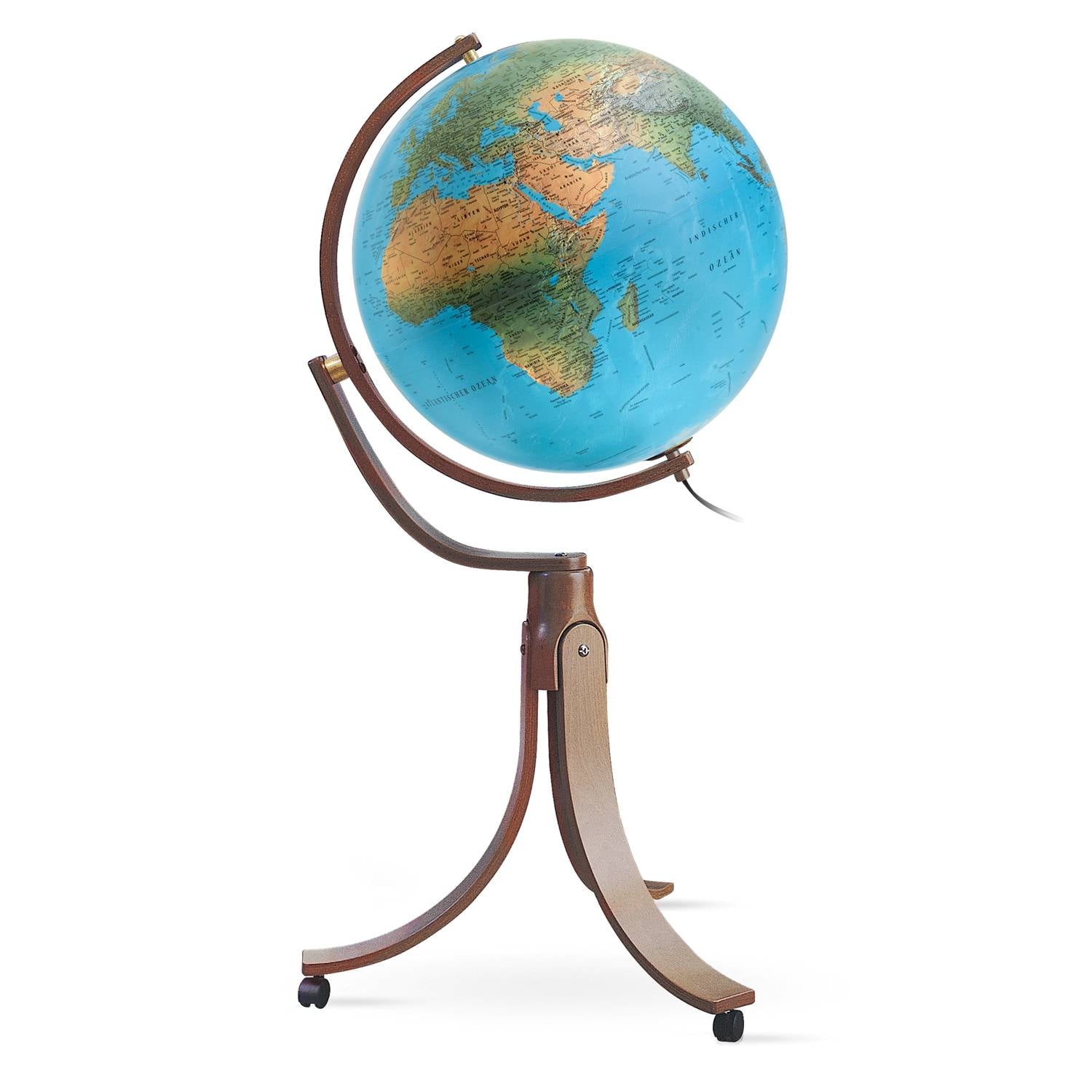 Räthgloben Doppelbild-Standglobus 50cm D 106cm H, Holzgestell, Detailansicht