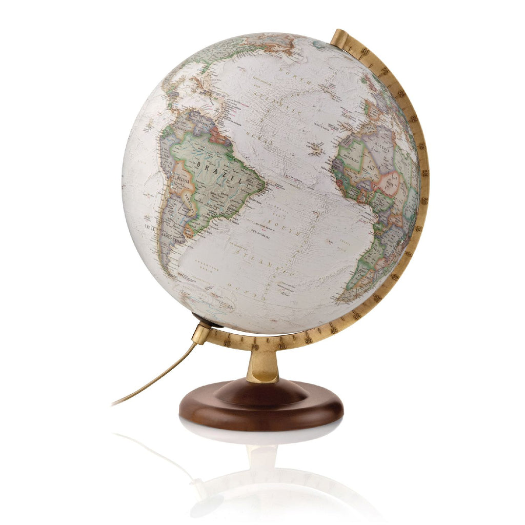 National Geographic Leuchtglobus 30 cm Silver Classic oder Gold Executive, Detailansicht