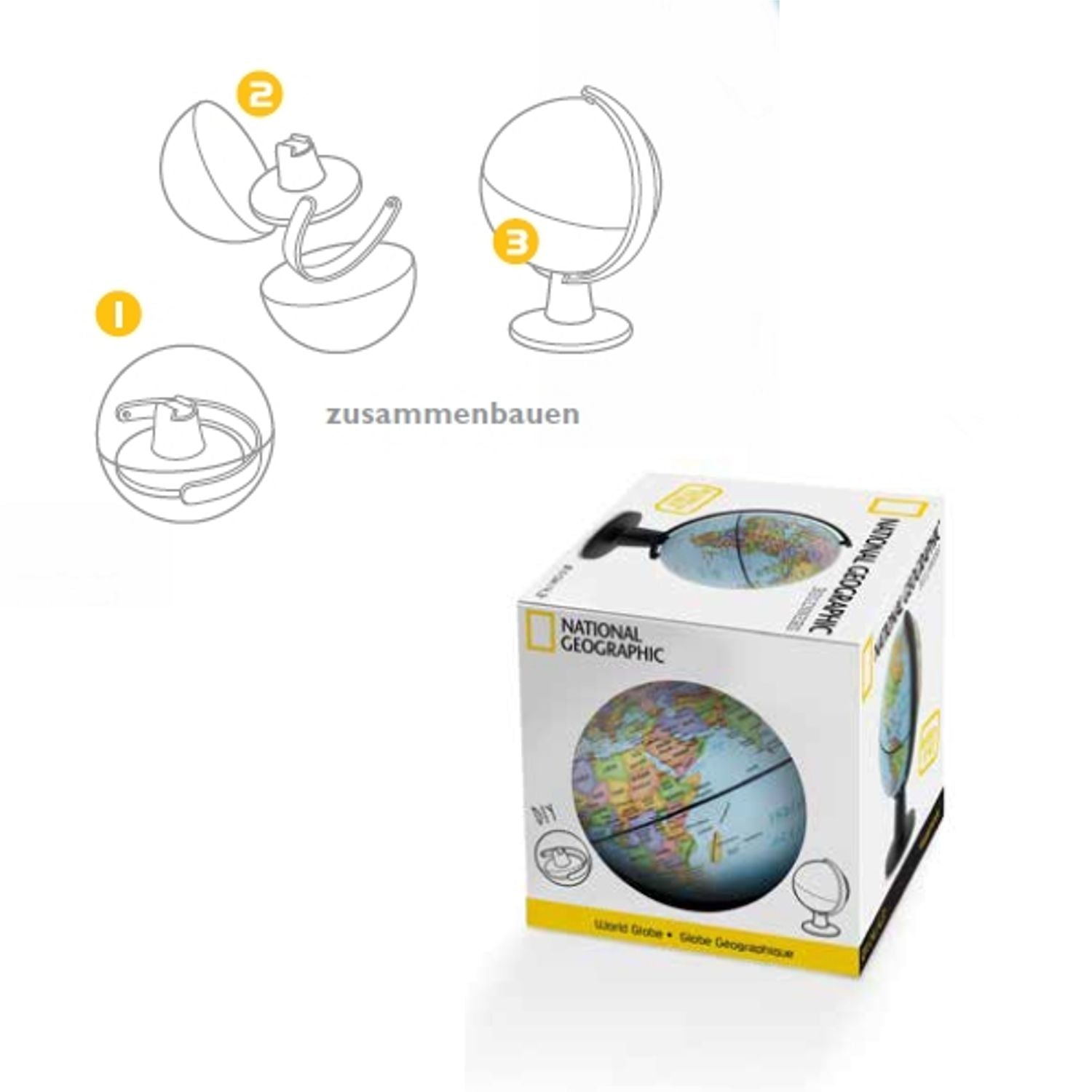 National Geographic Miniglobus Sixteen Beginners 16 cm politisch, Verpackung