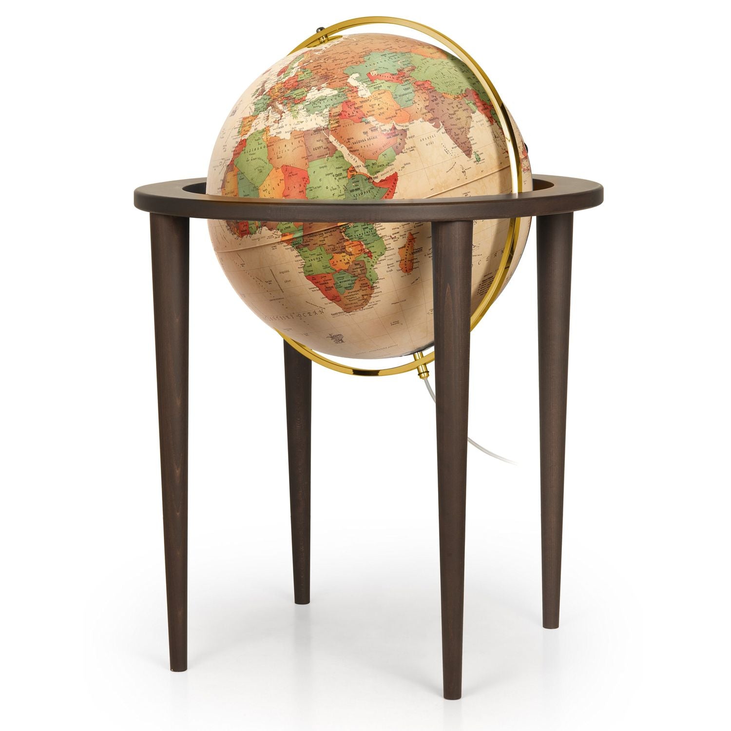 Räthgloben Stand-Leuchtglobus 50 cm Hartholzgestell, beleuchtet